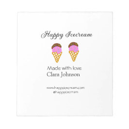 Happy Icecream hinzufügen Namen Website Social Med Notizblock
