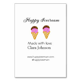 Happy Icecream hinzufügen Namen Website Social Med Tischnummer