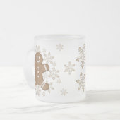 Happy Iced Gingerbread Man Mattiert Snowflakes Tas Mattglastasse (Vorderseite Links)