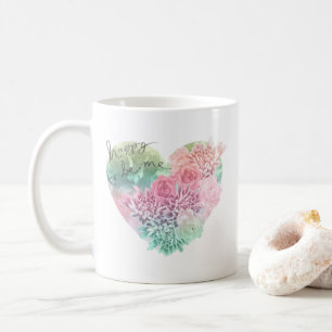 Happy, ich Blumenherz zu sein Kaffeetasse