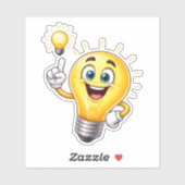 Happy Idea Light Bulb Custom-Cut Vinyl Sticker (Blatt)