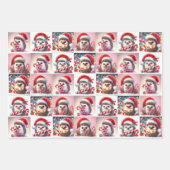 Happy Igel Candy Cane Weihnachtsgeschenk Wrap Geschenkpapier Set (Vorderseite 2)