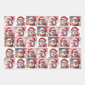 Happy Igel Candy Cane Weihnachtsgeschenk Wrap Geschenkpapier Set (Vorderseite)