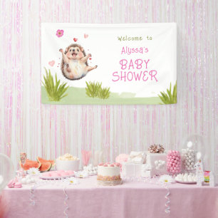 Happy Igel Garden Party Baby Dusche Willkommen Banner