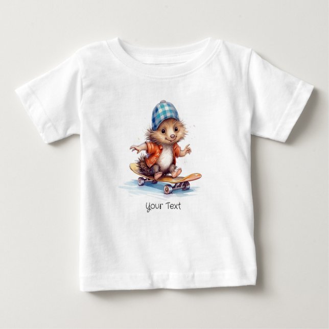 Happy Igel Watercolor Baby T - Shirt (Vorderseite)