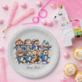 Happy Igel Watercolor Paper Plate Pappteller (Party)