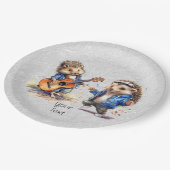 Happy Igel Watercolor Paper Plate Pappteller (Schrägansicht)