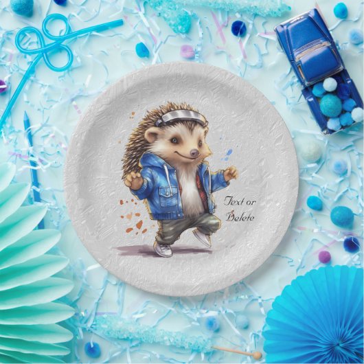 Happy Igel Watercolor Paper Plate Pappteller (Party)