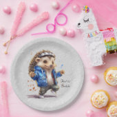 Happy Igel Watercolor Paper Plate Pappteller (Party)