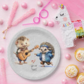 Happy Igel Watercolor Paper Plate Pappteller (Party)