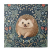 Happy Igel William Morris Style Floral Fliese (Vorderseite)