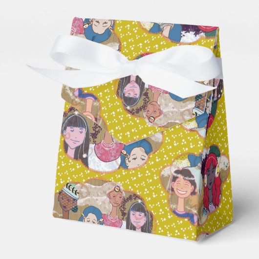 Happy Illustrated Gift Favor Box Geschenkschachtel (Vorderseite)