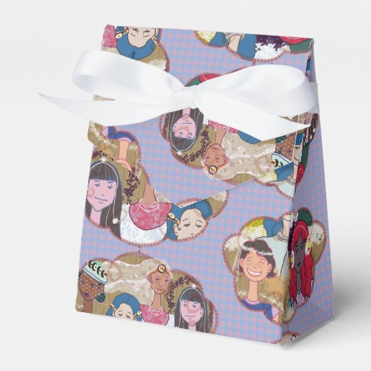 Happy Illustrated Gift Favor Box Geschenkschachtel (Vorderseite)