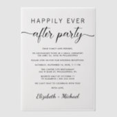 Happy immer nach dem Party Hochzeit Empfang Pergament Einladungen (Vorderseite)