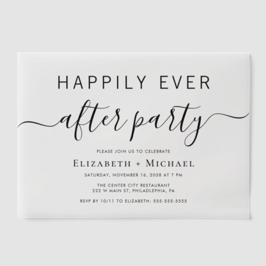 Happy immer nach dem Party Hochzeit Empfang Pergament Einladungen (Vorderseite)