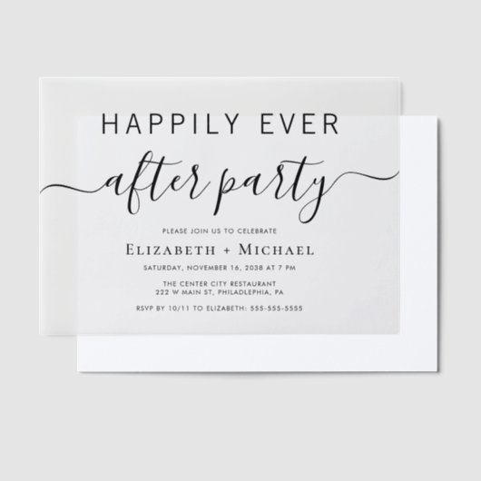 Happy immer nach dem Party Hochzeit Empfang Pergament Einladungen (Versetzt)