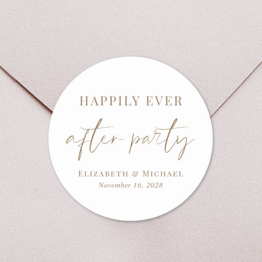 Happy immer nach dem Party Hochzeit Empfang Runder Aufkleber