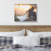 Happy immer nach der eleganten Overlay Hochzeit Fo Leinwanddruck (Insitu (Schlafzimmer))