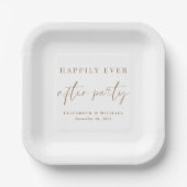 Happy immer nach Hochzeit Pappteller (Vorderseite)