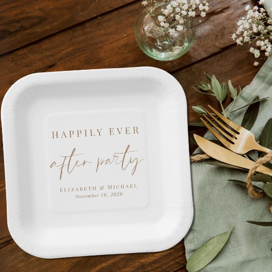 Happy immer nach Hochzeit Pappteller