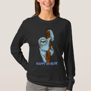 Happy in Blue Blue Sloth Hanging T-Shirt