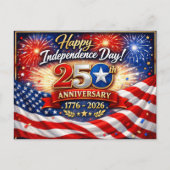 Happy Independence Day 250th Anniversary Feiertagspostkarte (Vorderseite)