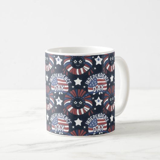 Happy Independence Day & 4. Juli Geschenk Idee Kaffeetasse (VorderseiteRechts)