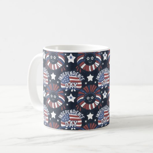 Happy Independence Day & 4. Juli Geschenk Idee Kaffeetasse (Vorderseite Links)