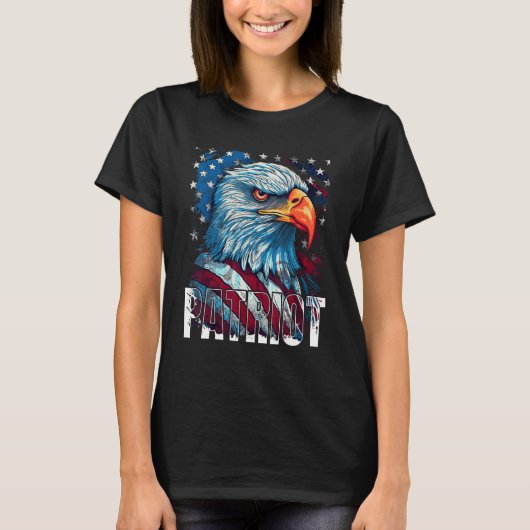 Happy Independence Day 4th July Patriot Eagle Amer T-Shirt (Vorderseite)