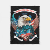 Happy Independence Day American Eagle and US Flag Fleecedecke (Vorderseite)