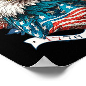 Happy Independence Day American Eagle and US Flag Poster (Ecke)