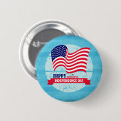 Happy Independence Day American Flag Illustration Button (Vorne & Hinten)
