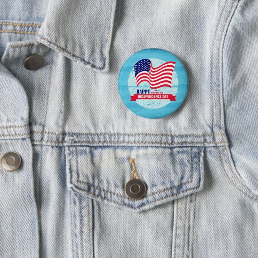 Happy Independence Day American Flag Illustration Button (Beispiel)