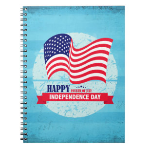 Happy Independence Day American Flag Illustration Notizblock