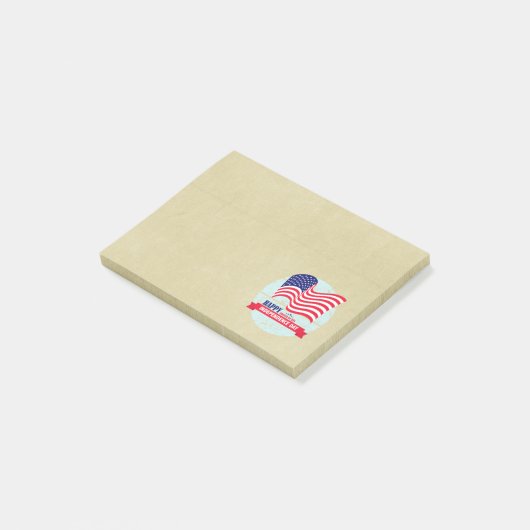 Happy Independence Day American Flag Illustration Post-it Klebezettel (angewinkelt)