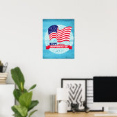 Happy Independence Day American Flag Illustration Poster (Heimbüro)