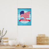 Happy Independence Day American Flag Illustration Poster (Küche)