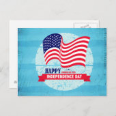 Happy Independence Day American Flag Illustration Postkarte (Vorne/Hinten)