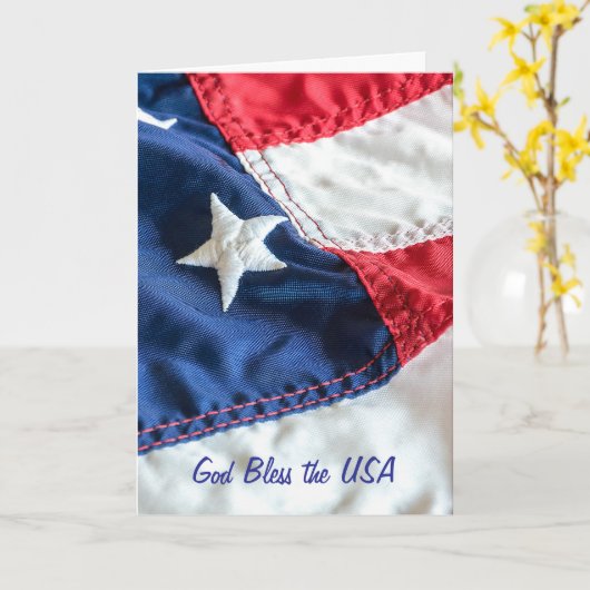 Happy Independence Day-American-Flagge Karte (Gelbe Blume)