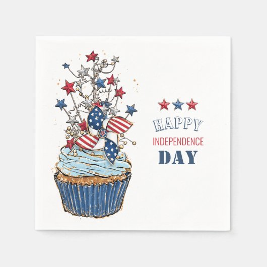 Happy Independence Day Aquarellkuchen Napkins Serviette (Vorderseite)