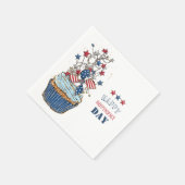Happy Independence Day Aquarellkuchen Napkins Serviette (Ecke)