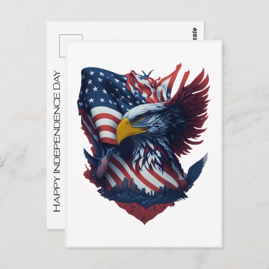 Happy Independence Day Art Freedom Amerikanische U Postkarte (Vorne/Hinten)