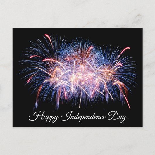 Happy Independence Day Colorful Fireworks Display Postkarte (Vorderseite)