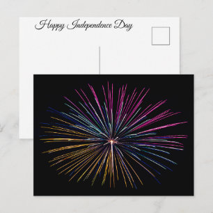 Happy Independence Day Feuerwerke zeigen farbenfro Postkarte