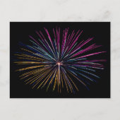 Happy Independence Day Feuerwerke zeigen farbenfro Postkarte (Vorderseite)