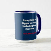 Happy Independence Day Glowing Lone Star Tasse (VorderseiteRechts)