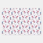 Happy Independence Day Gnome Fireworks 4. Juli USA Geschenkpapier Set (Vorderseite)
