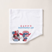 Happy Independence Day Gnomes Badhandtuch Set (Waschlappen)