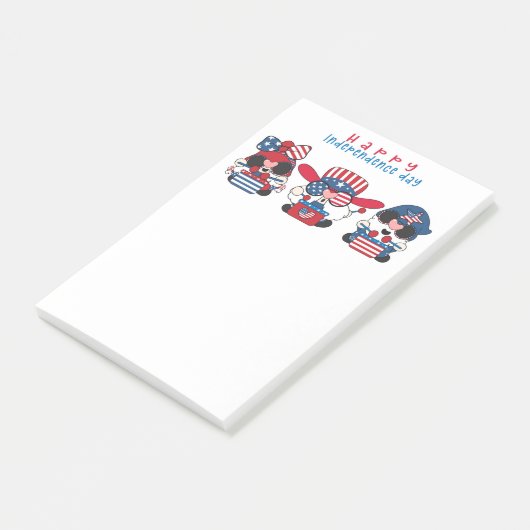 Happy Independence Day Gnomes Postit Notes Post-it Klebezettel (angewinkelt)