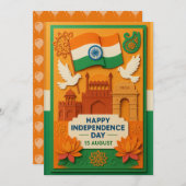 Happy Independence Day India Card (Vorne/Hinten)